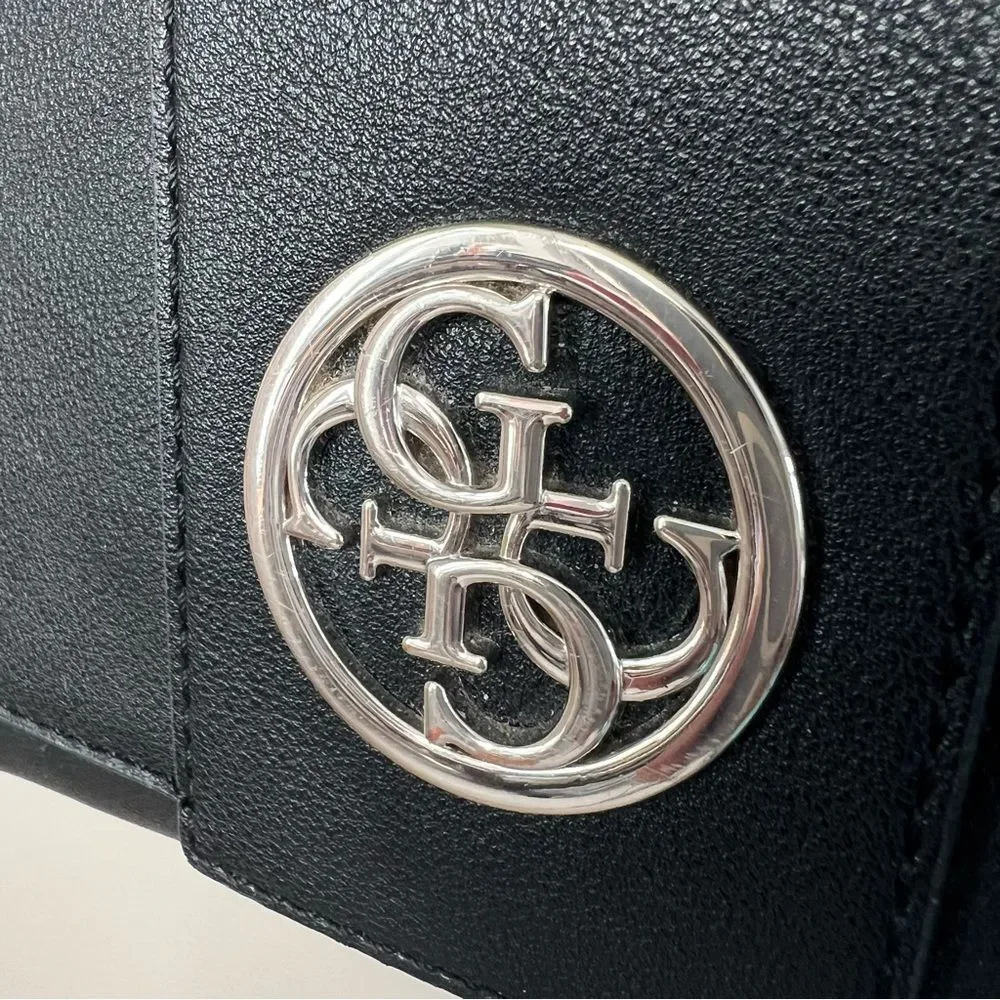 Guess Lani Crossbody Top Handle Adjustable Strap Flap Vegan Bag Purse
